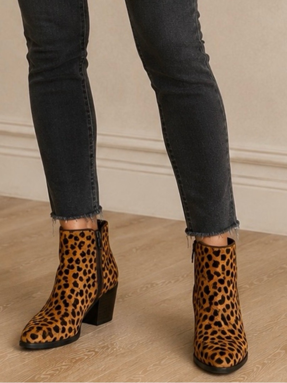 Leopard Print | Genuine Leather | Ankle Boots | Made in Spain | Size 39